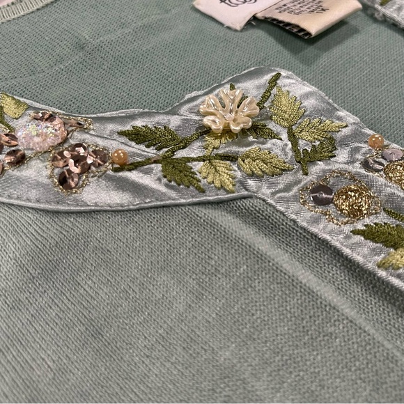 Together Aqua Cardigan with Bead Sequin and Embroidery Detail - Picture 3 of 10